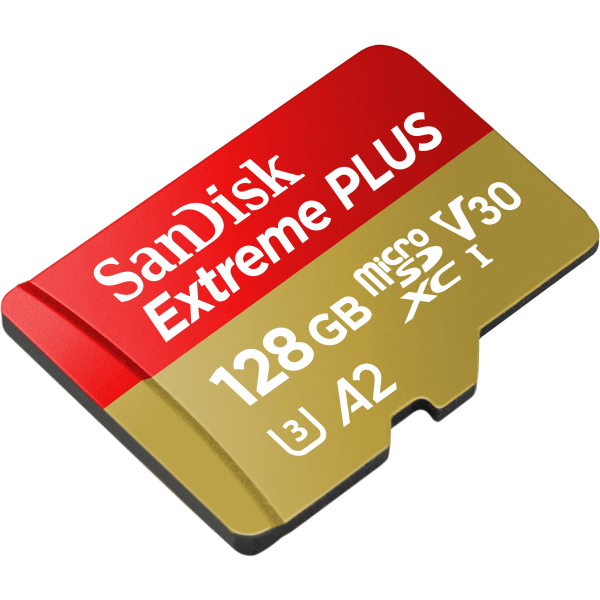 slide 4 of 7, SanDisk Extreme PLUS microSDXC UHS-I Card with Adapter, 128 gram