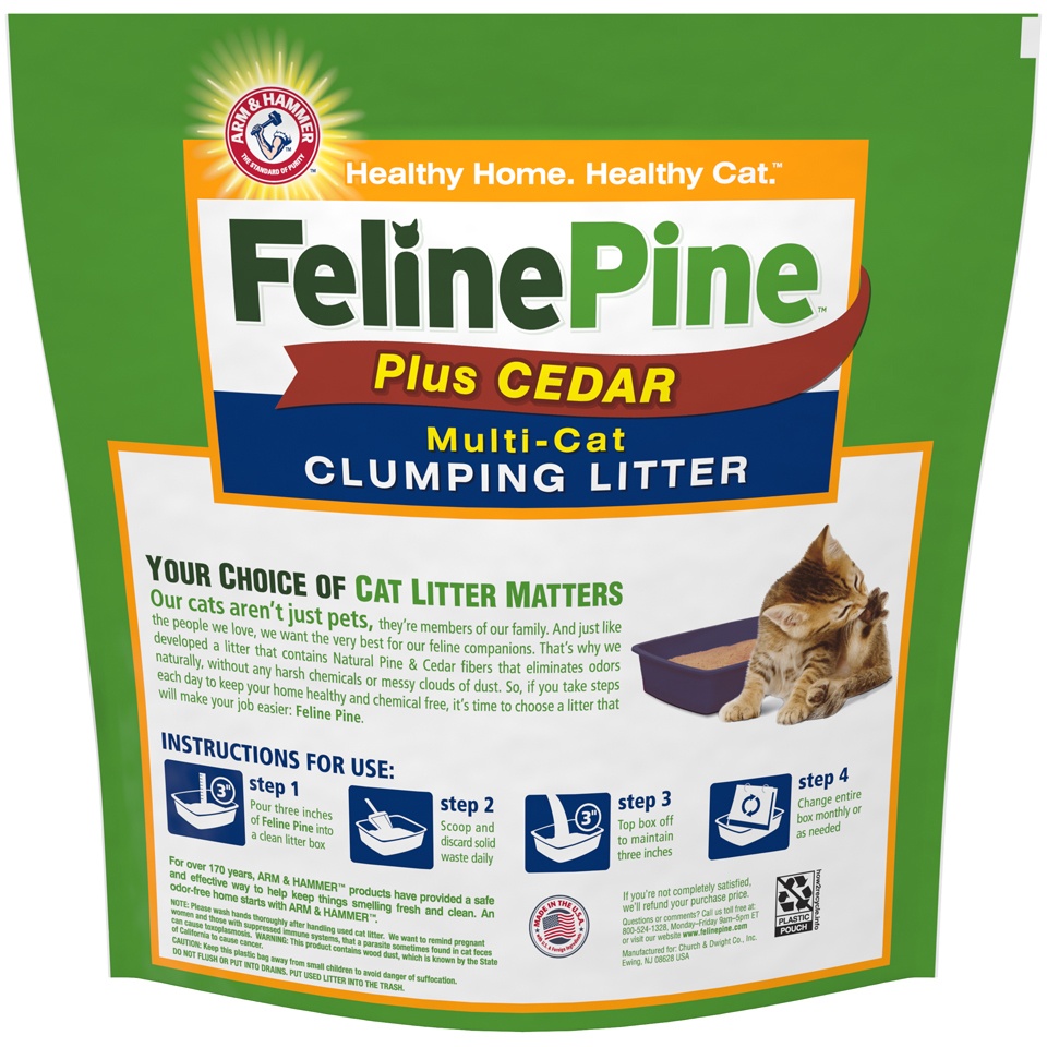 slide 2 of 4, Feline Pine Plus Cedar Natural Clumping Litter, 12 lb