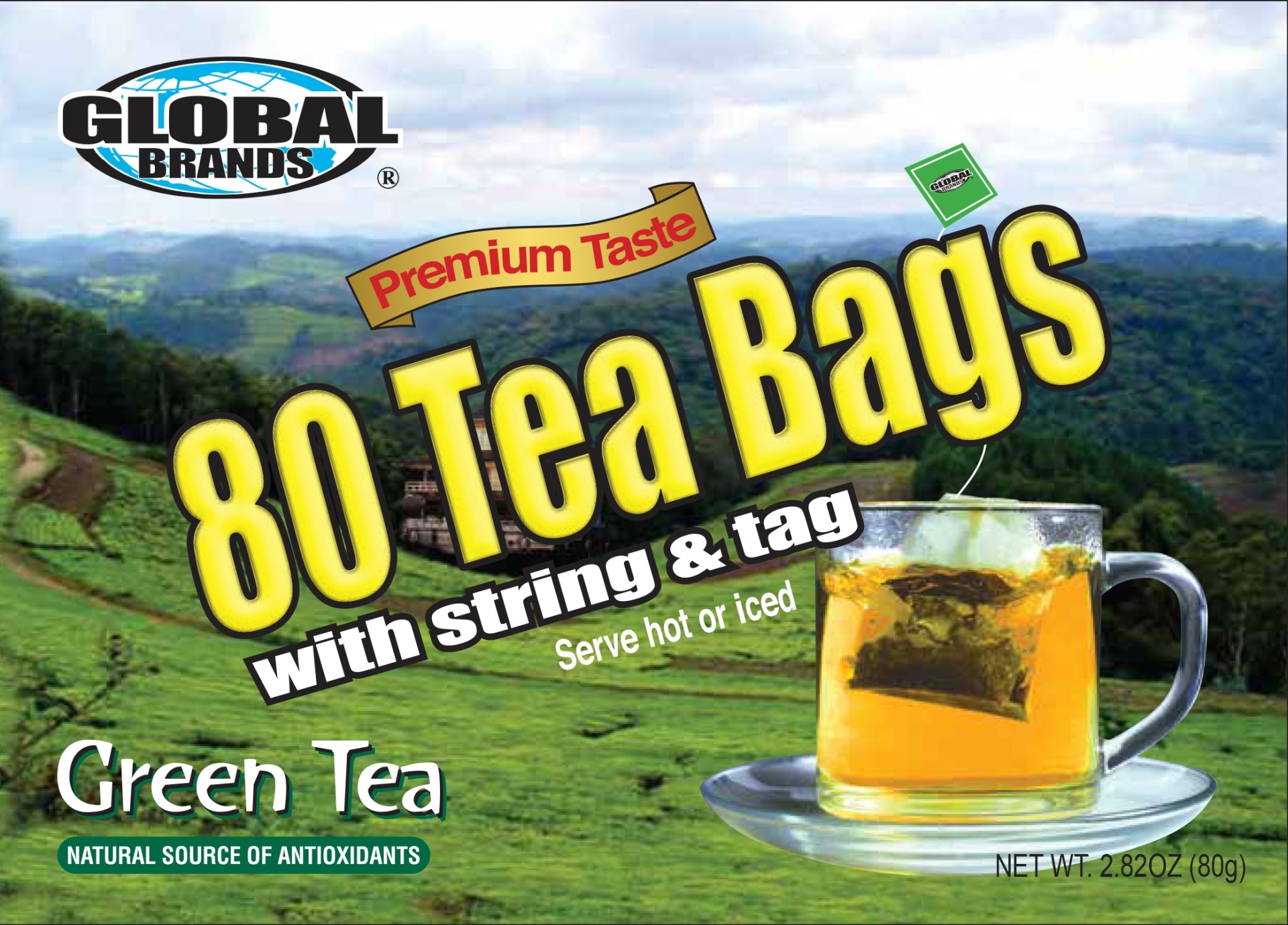 slide 1 of 1, Global Brands Green Tea Tea Bags - 12 ct, 12 ct
