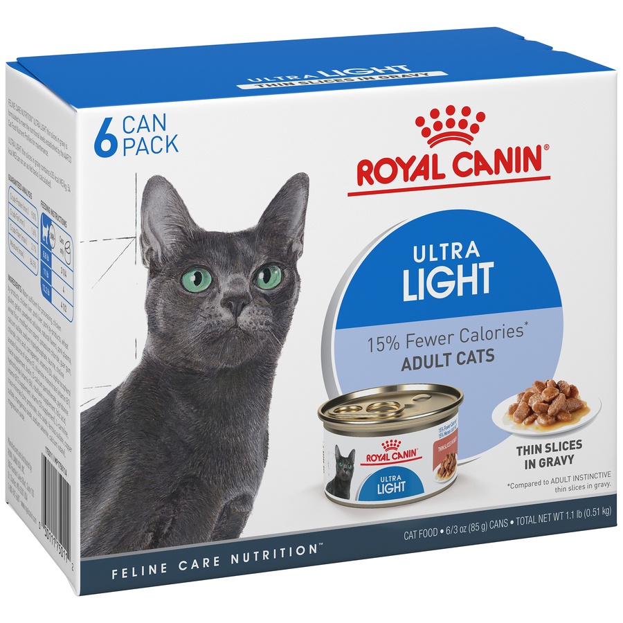 slide 9 of 9, Royal Canin Feline Health Nutrition Ultra Light Wet Cat Food Multipack, 6 ct; 3 oz