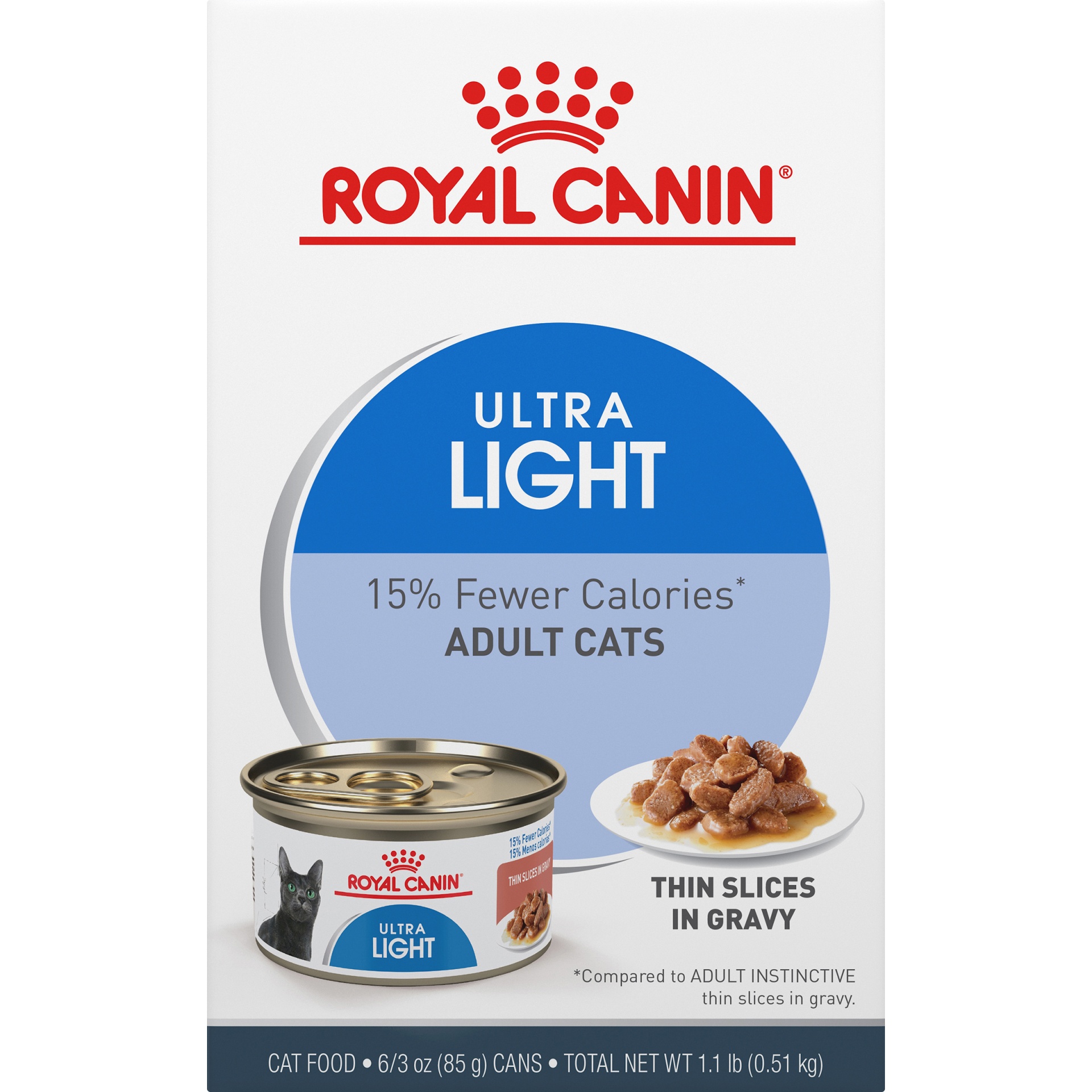 slide 8 of 9, Royal Canin Feline Health Nutrition Ultra Light Wet Cat Food Multipack, 6 ct; 3 oz