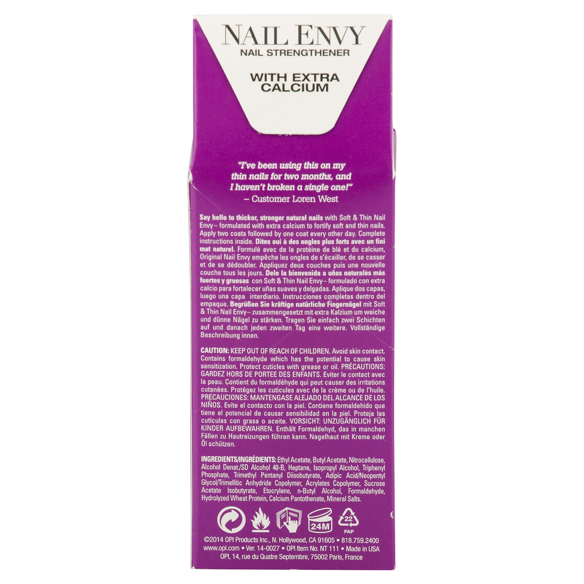 slide 2 of 3, OPI Nail Envy Nail Strengthener Polish, Soft & Thin Nails, 0.5 oz