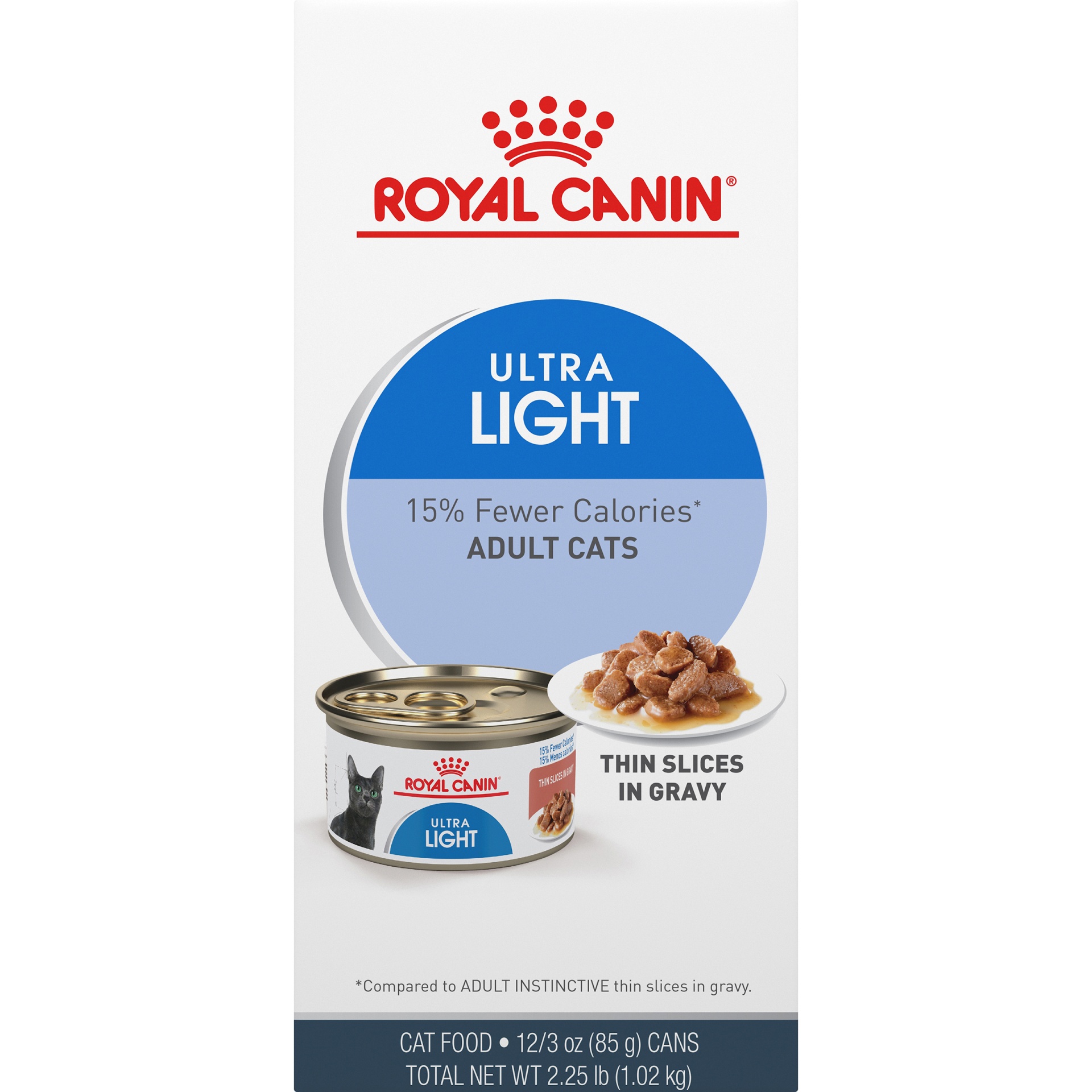 slide 6 of 9, Royal Canin Feline Care Nutrition Ultra Light Thin Slices In Gravy Canned Wet Cat Food, 3 oz
