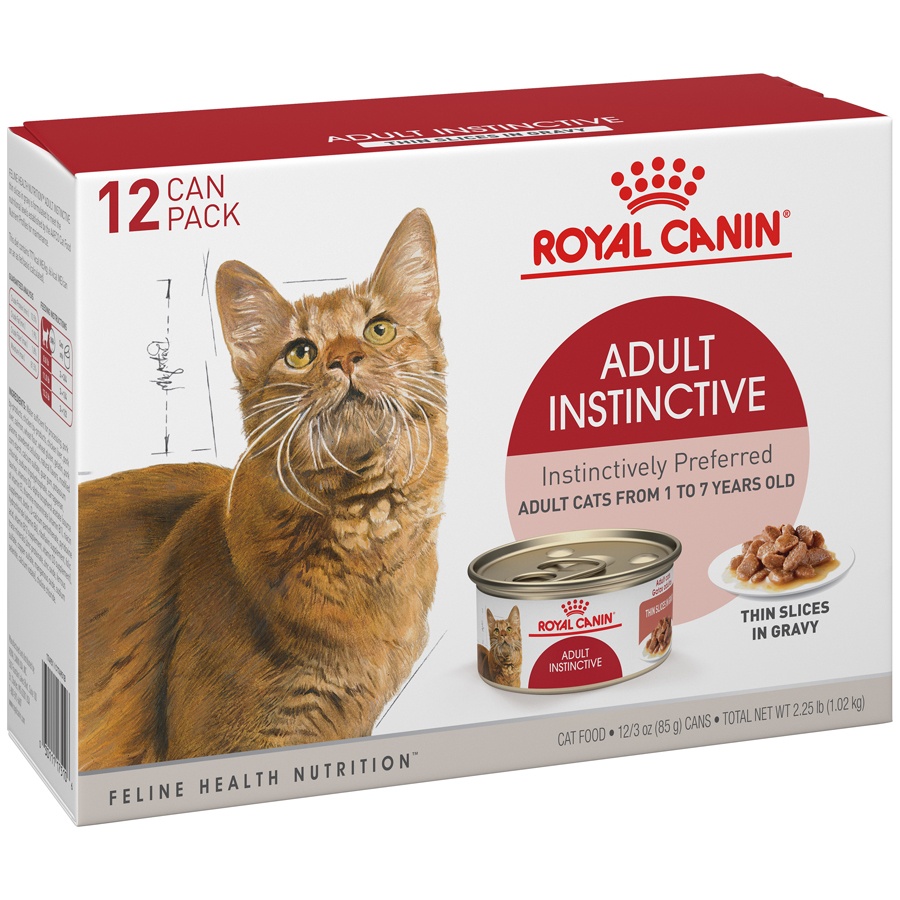 slide 2 of 9, Royal Canin Feline Health Nutrition Adult Instinctive Thin Slices In Gravy Canned Wet Cat Food, 3 oz