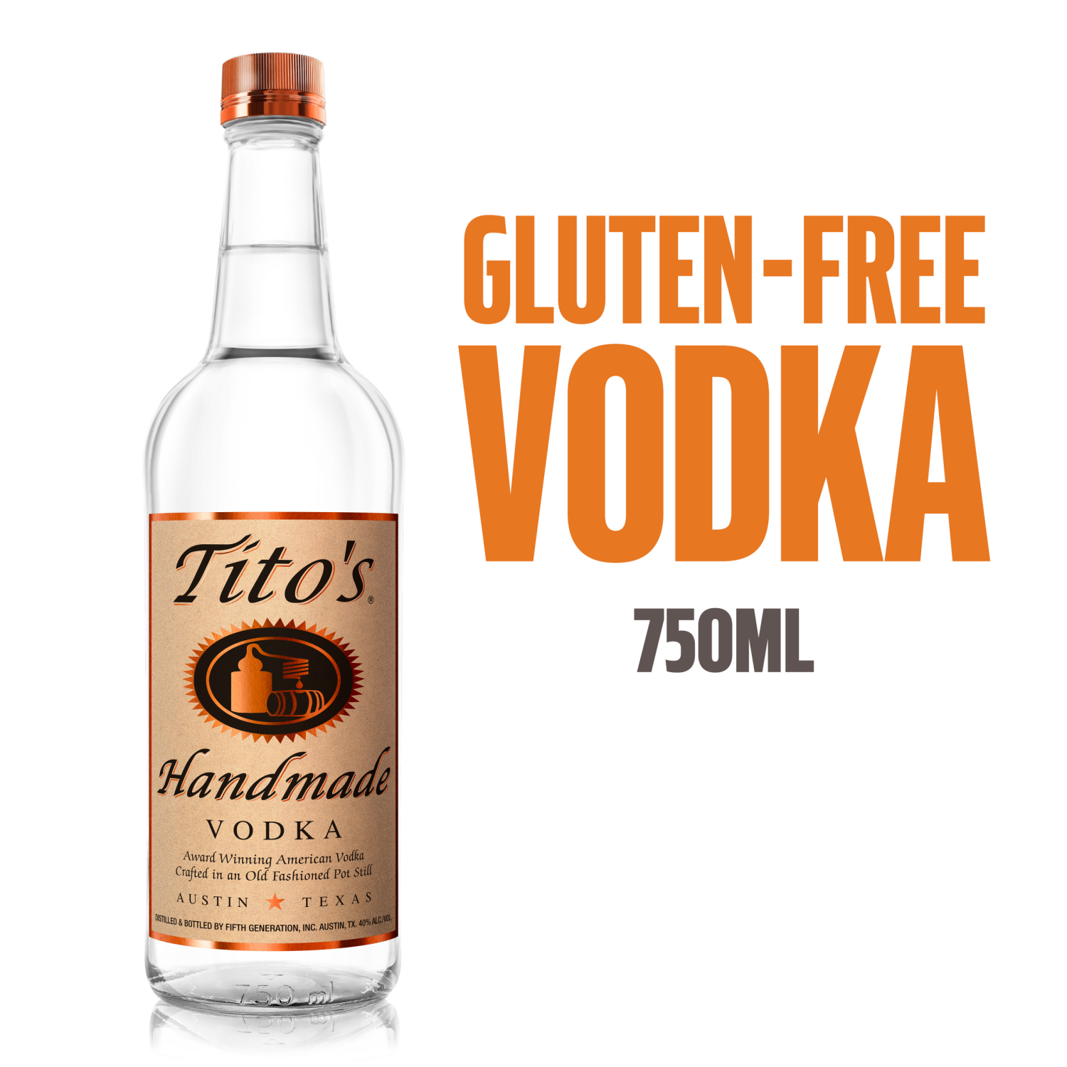 slide 1 of 7, Tito's Handmade Vodka 750 ml Bottle, 750 ml