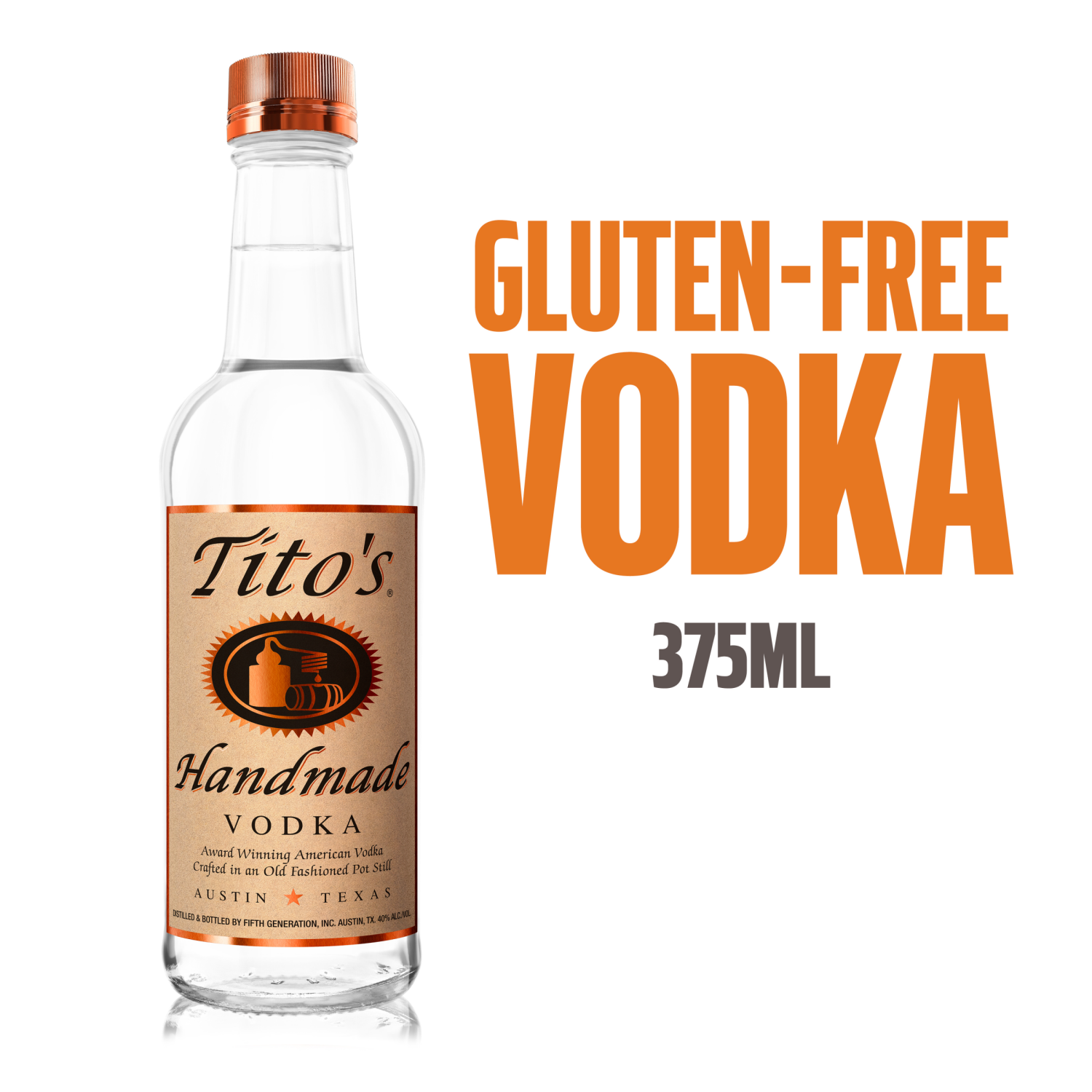 slide 1 of 5, Tito's Handmade Vodka 375 ml Bottle, 375 ml