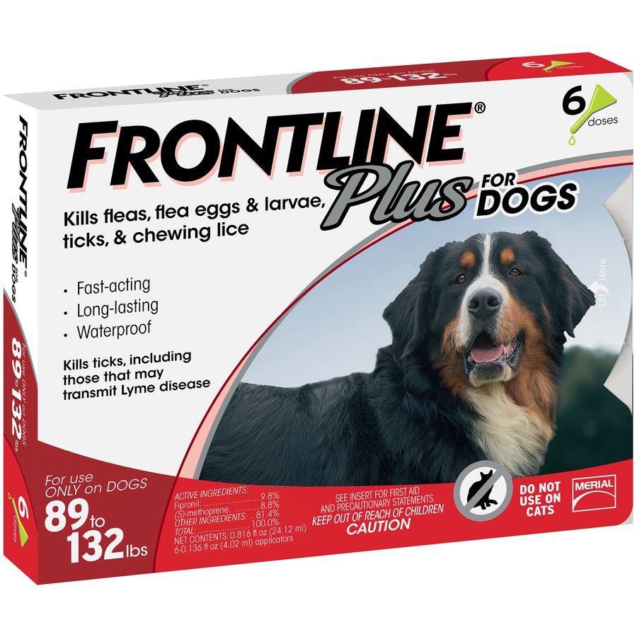 slide 6 of 6, Frontline Plus Flea and Tick Treatment for Extra Large Dogs, 6 ct