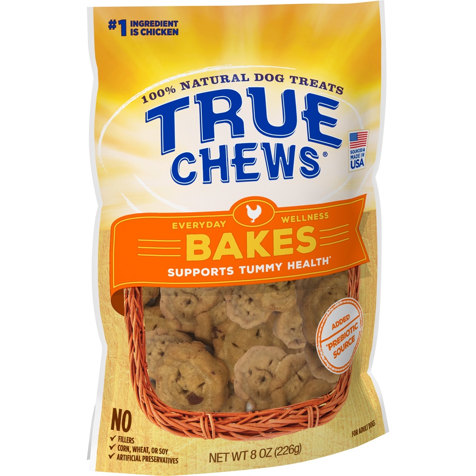 slide 3 of 6, True Chews Everyday Wellness Bakes Supports Tummy Health Dog Treats, 8 oz