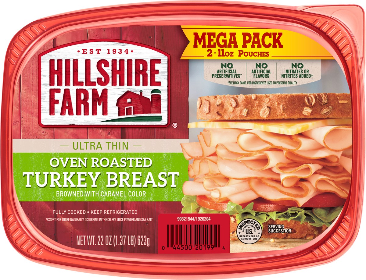 slide 2 of 8, Hillshire Farm Ultra Thin Sliced Oven Roasted Turkey Breast Sandwich Meat, 22 oz, 22 oz