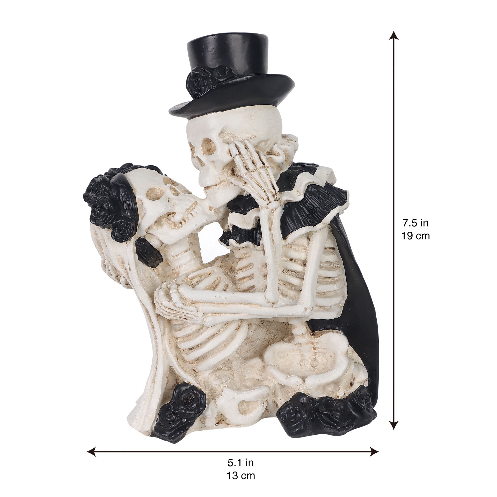 slide 6 of 6, 7.5" Couple Embrace Skeleton Tabletop Decor By Ashland, 5.13 in x 3 in x 7.5 in