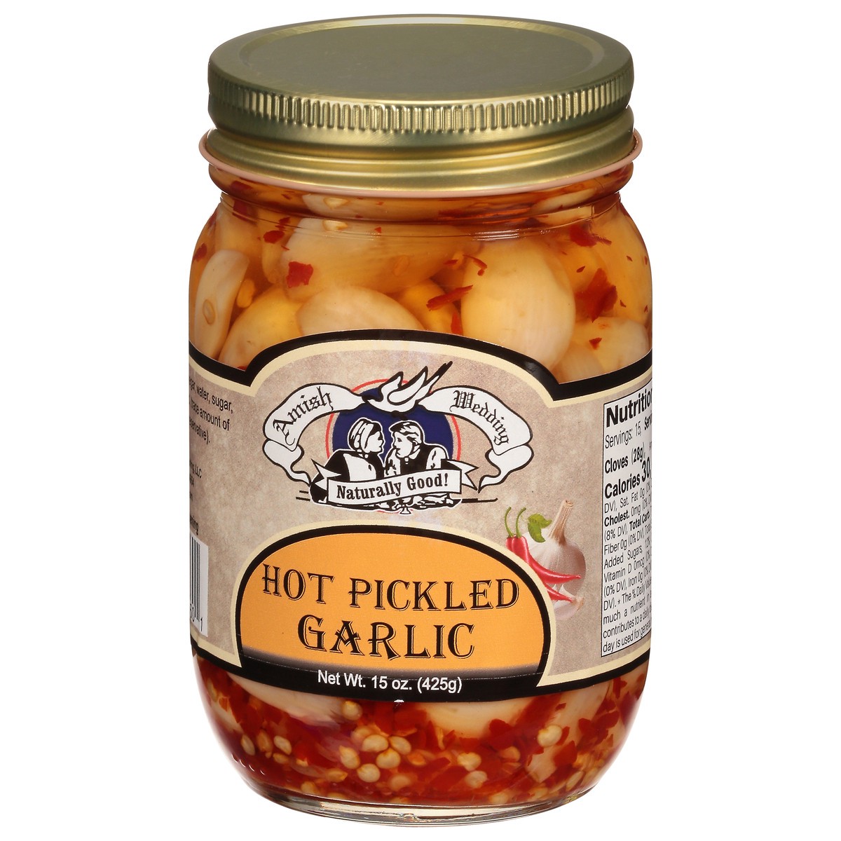 slide 3 of 9, Amish Wedding Hot Pickled Garlic 15 oz, 15 oz
