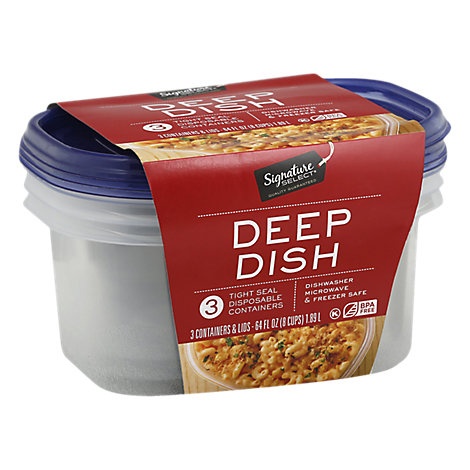 slide 1 of 1, Signature Select/Home Containers Storage Deep Dish Tight Seal Bpa Free, 3 ct