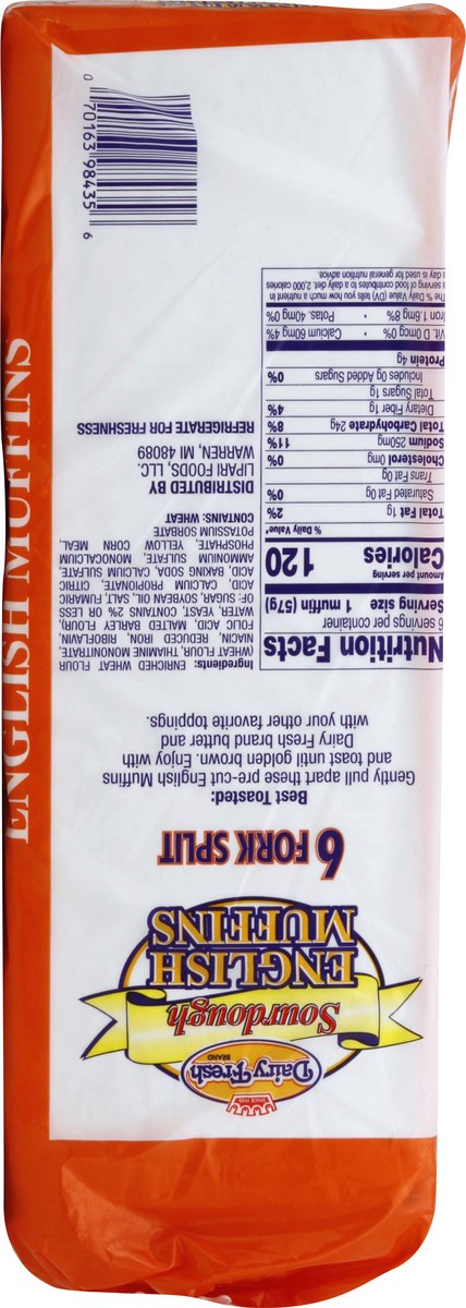 slide 11 of 13, Dairy Fresh Sourdough English Muffins 6 ea, 6 ct