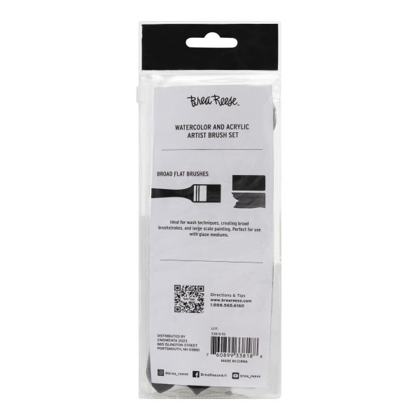 slide 4 of 7, Brea Reese Broad Flat Paintbrush Set, Black, 1 ct