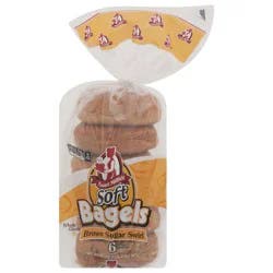 Aunt Millie's Whole Grain Soft Sliced Brown Sugar Swirl Bagels 6 ea