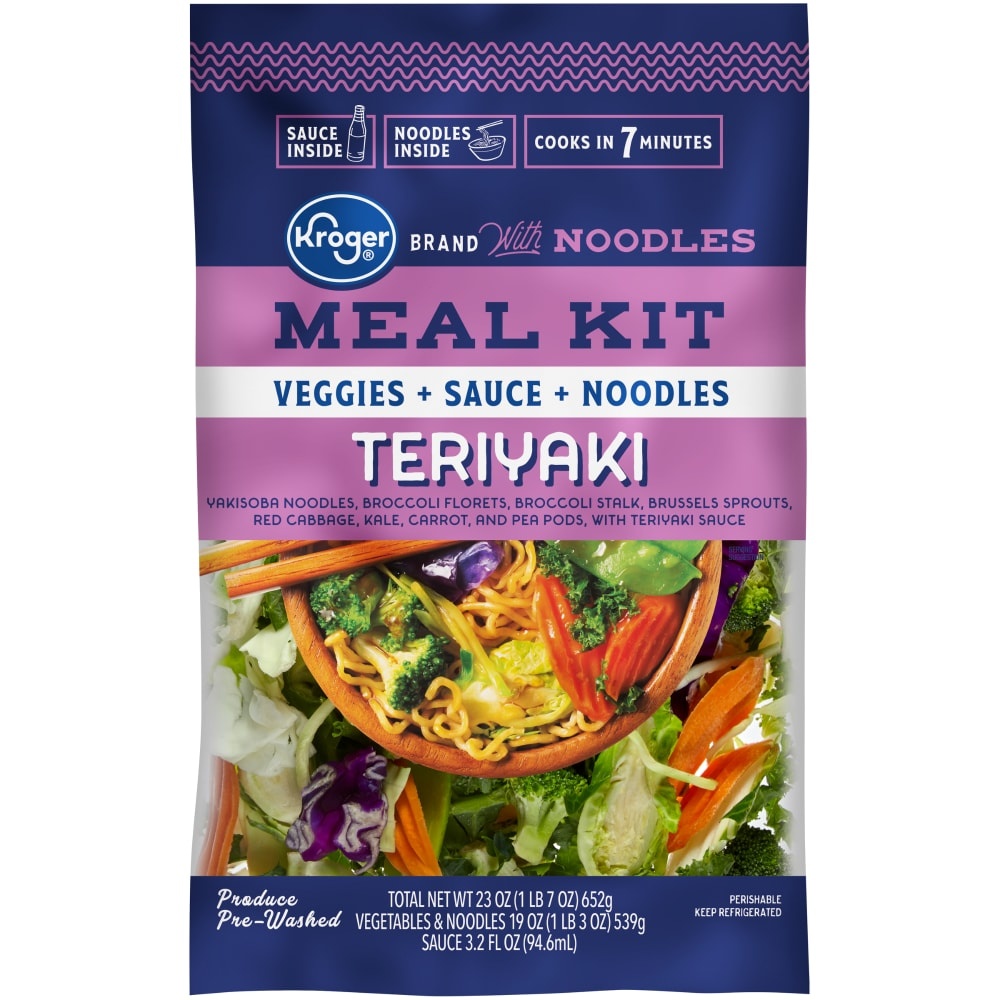 slide 1 of 1, Kroger Teriyaki Meal Kit With Noodles, 23 oz