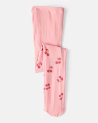 Carter's Girls Cherries Cotton-Nylon Tights - Pink, Size 8-14