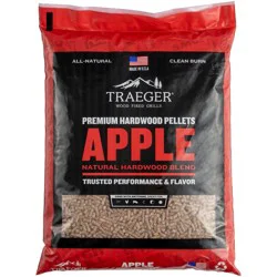 Traeger Wood Fire Grills All Natural Apple Wood BBQ Pellets