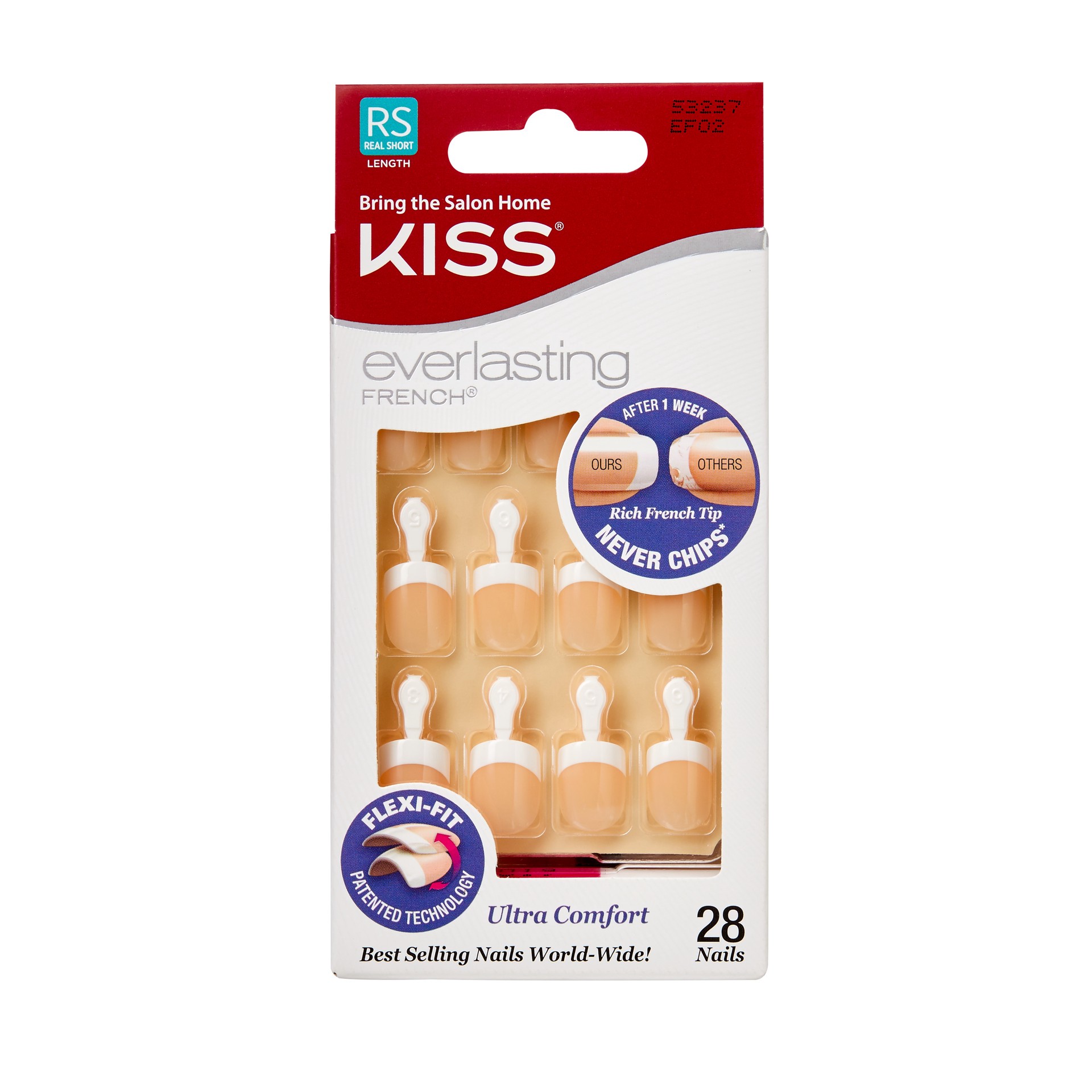 slide 1 of 5, KISS Everlasting French Nail Kit - Always, 28 pc