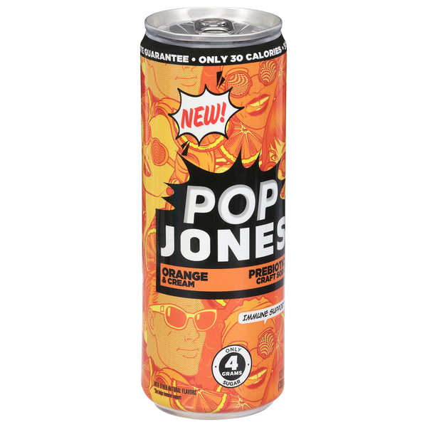 slide 1 of 1, Pop Jones Orange & Cream Prebiotic Craft Soda 12 fl oz, 12 fl oz
