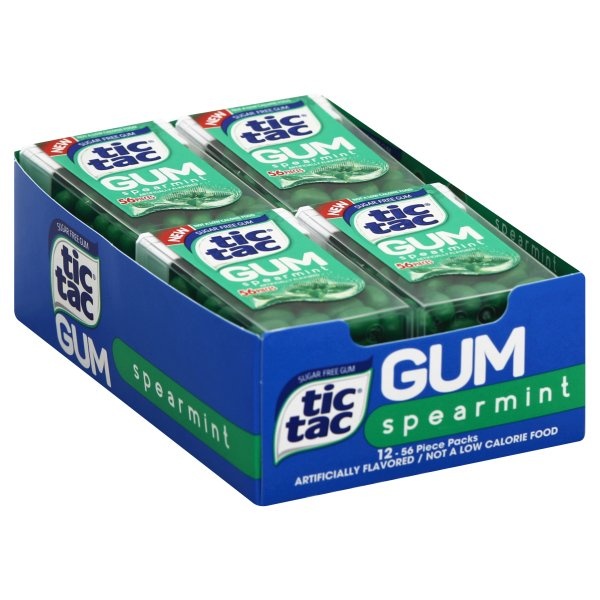 slide 1 of 1, Tic Tac Gum Spearmint, 12 ct