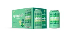 Spindrift Real Fruit Ginger Ale Soda - 6 x 12 fl oz Cans