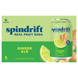 Spindrift Real Fruit Ginger Ale Soda - 6 x 12 fl oz Cans