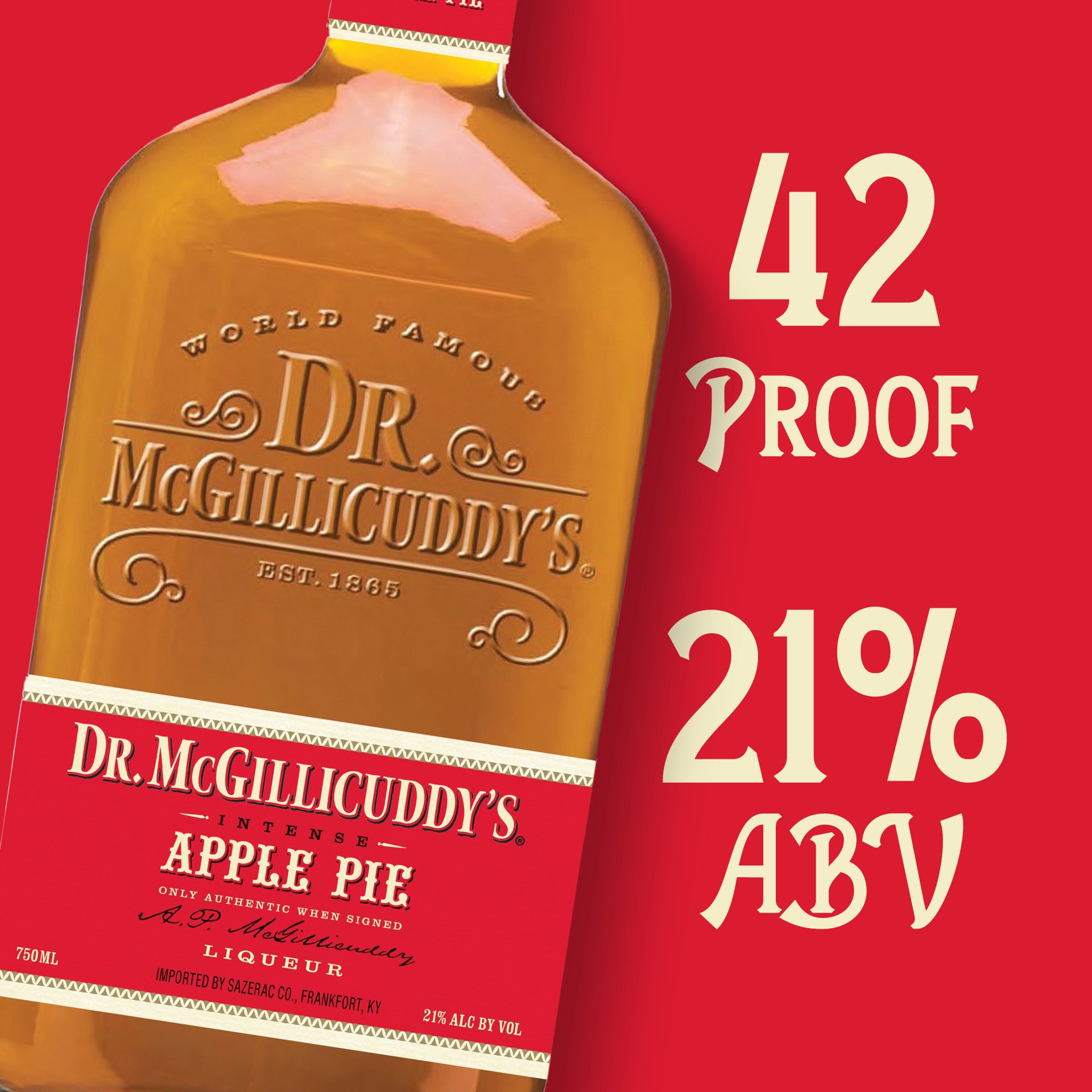 slide 5 of 5, Dr. McGillicuddy's Dr. McGillicuddy''s Apple Pie Liqueur, 750ml Bottle, 42 Proof, 750 ml