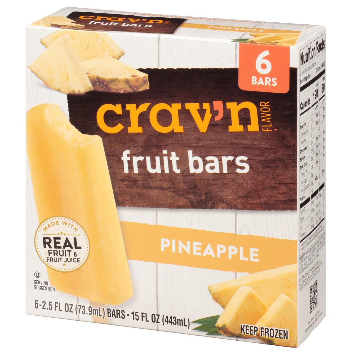 slide 15 of 15, Crav'n Flavor Pineapple Flavored Fruit Bars - 6 ea, 6 ct