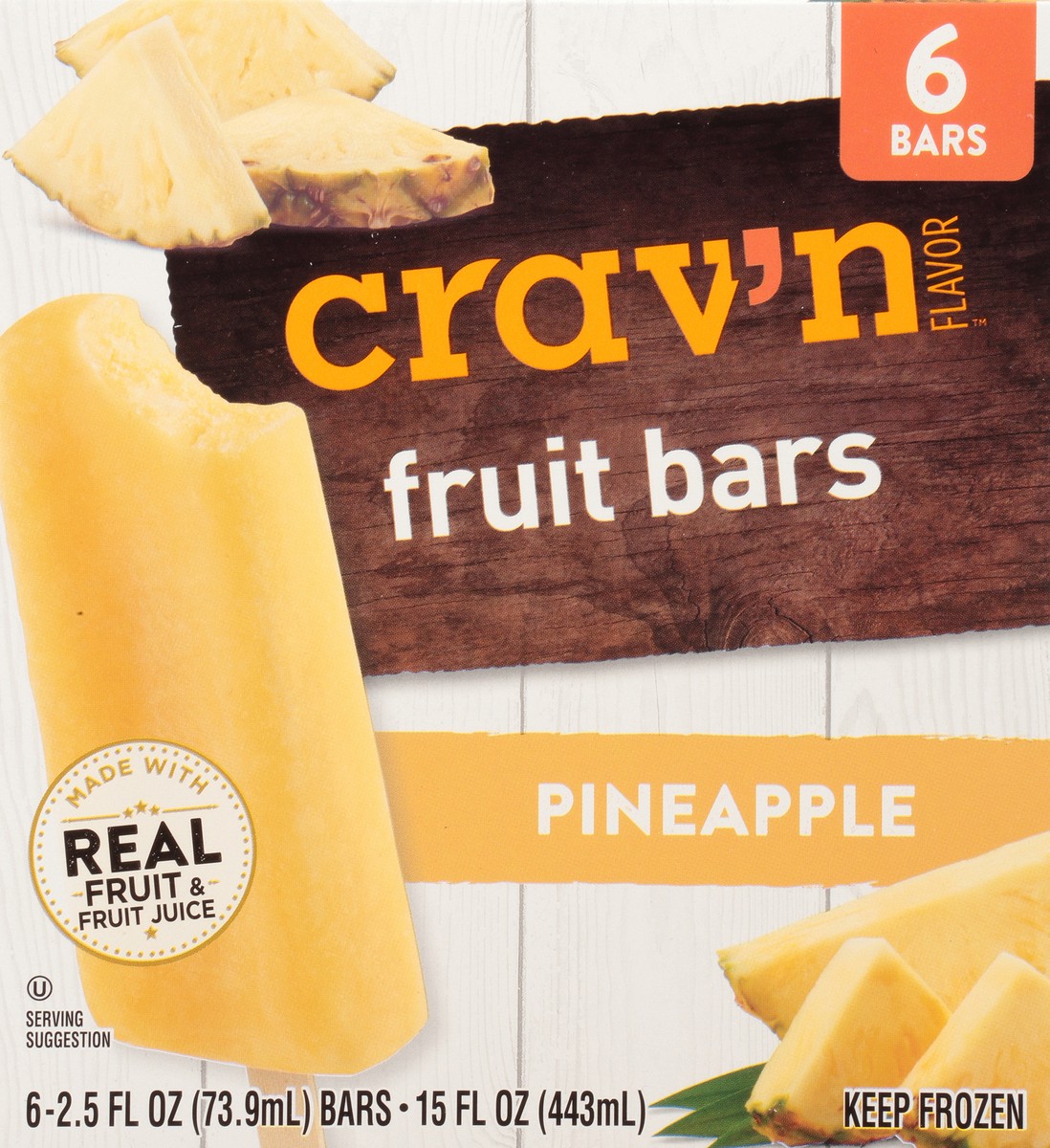 slide 8 of 15, Crav'n Flavor Pineapple Flavored Fruit Bars - 6 ea, 6 ct