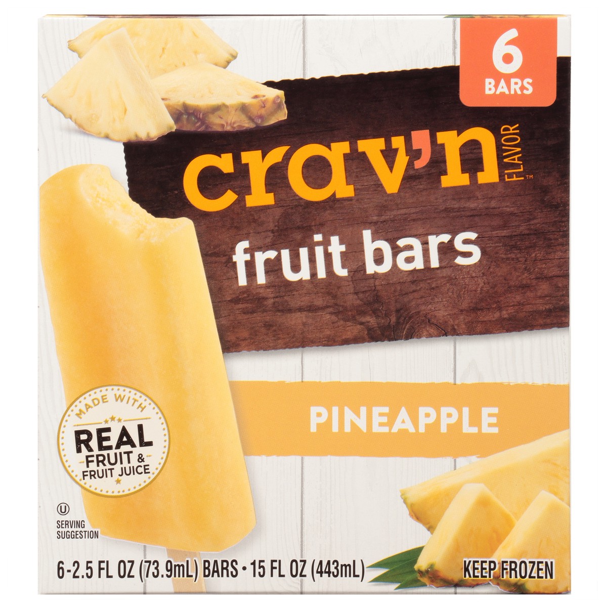 slide 6 of 15, Crav'n Flavor Pineapple Flavored Fruit Bars - 6 ea, 6 ct