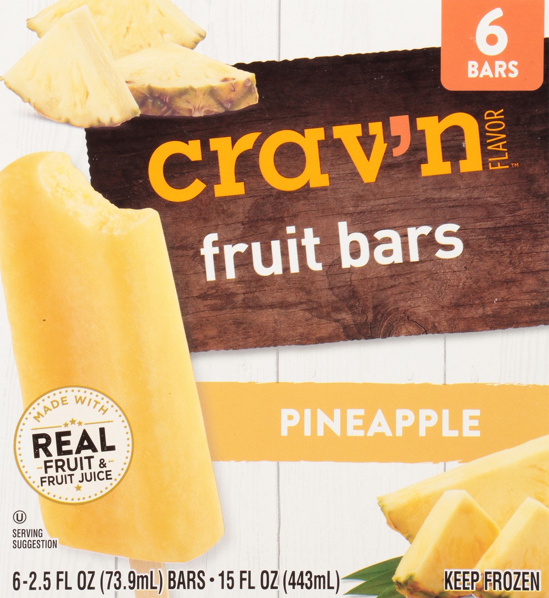 slide 5 of 15, Crav'n Flavor Pineapple Flavored Fruit Bars - 6 ea, 6 ct