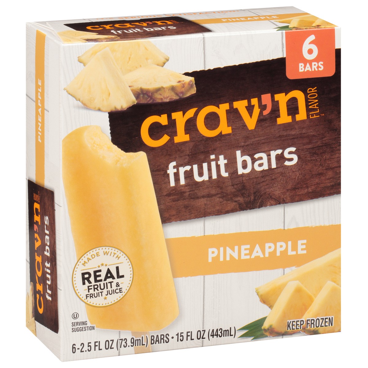 slide 9 of 15, Crav'n Flavor Pineapple Flavored Fruit Bars - 6 ea, 6 ct