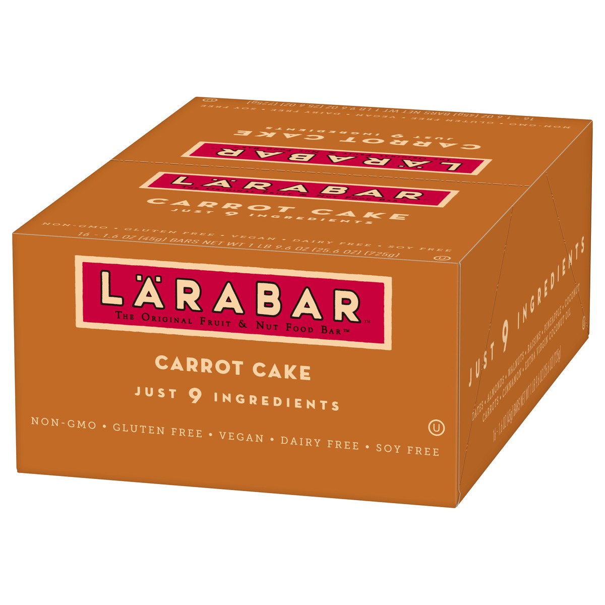 slide 3 of 12, LÄRABAR Carrot Cake Fruit & Nut Food Bar 16 ea, 16 ct