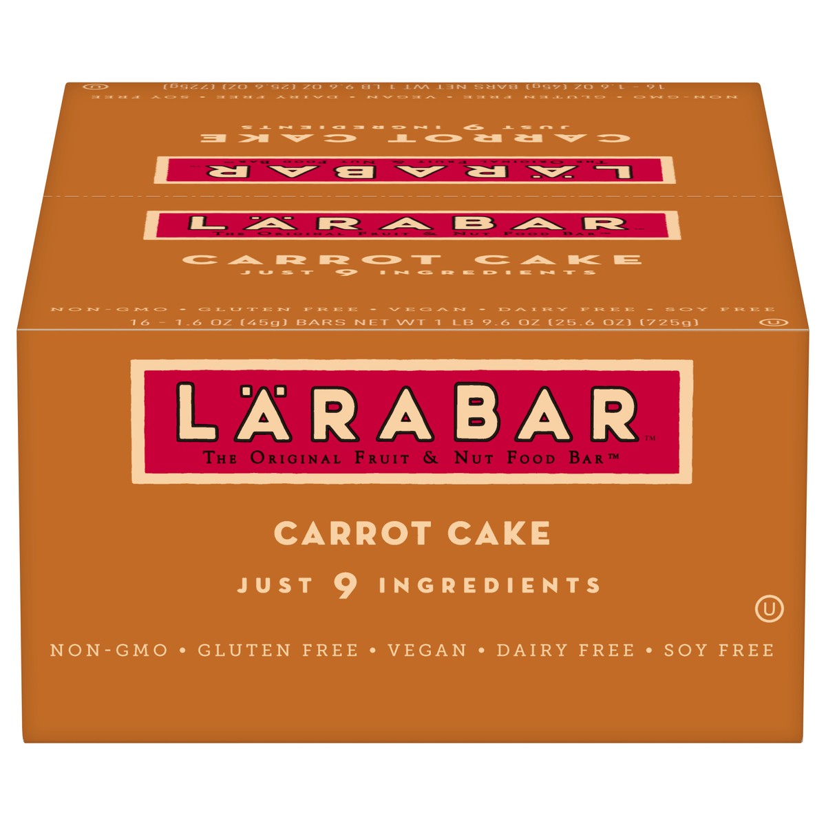 slide 1 of 12, LÄRABAR Carrot Cake Fruit & Nut Food Bar 16 ea, 16 ct