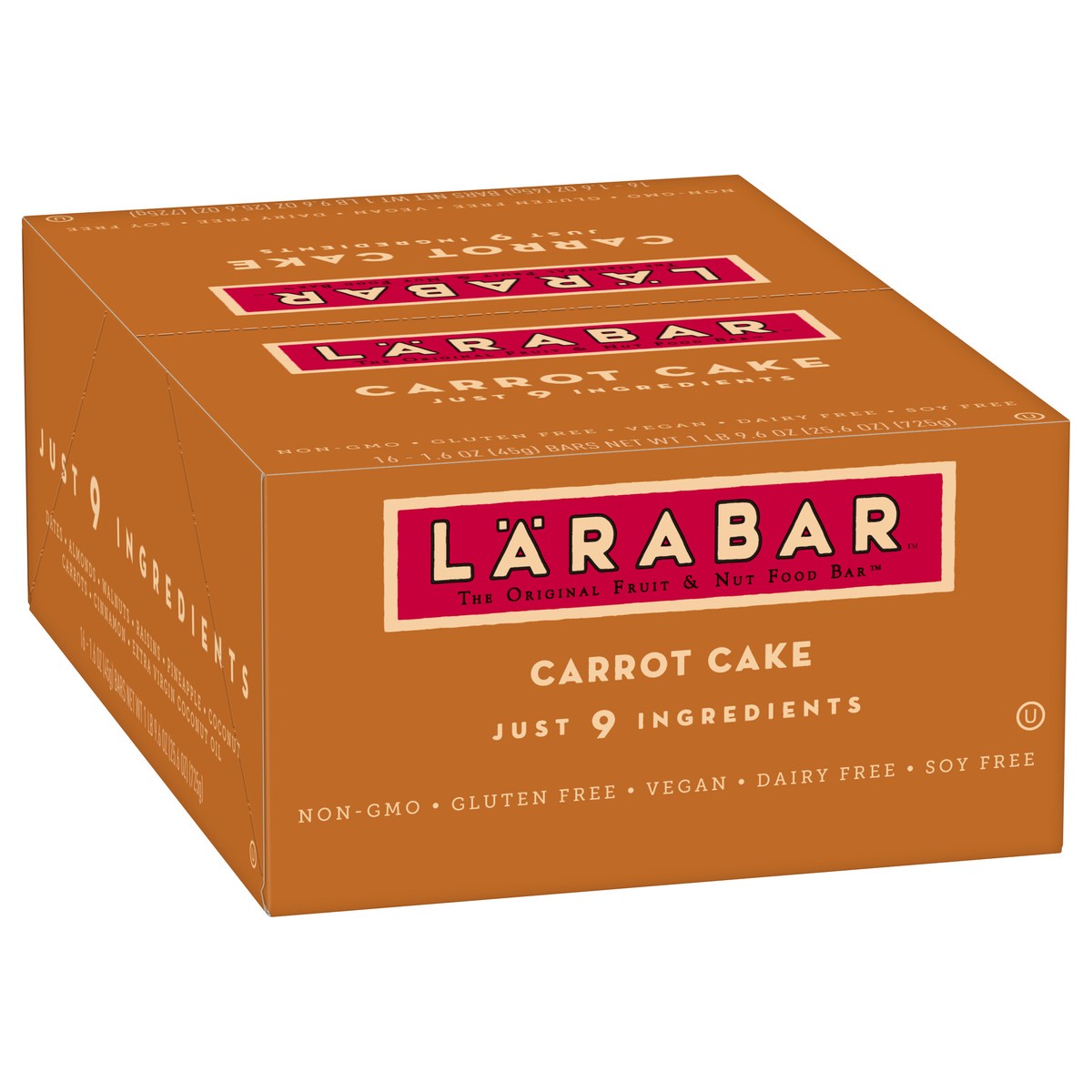 slide 10 of 12, LÄRABAR Carrot Cake Fruit & Nut Food Bar 16 ea, 16 ct