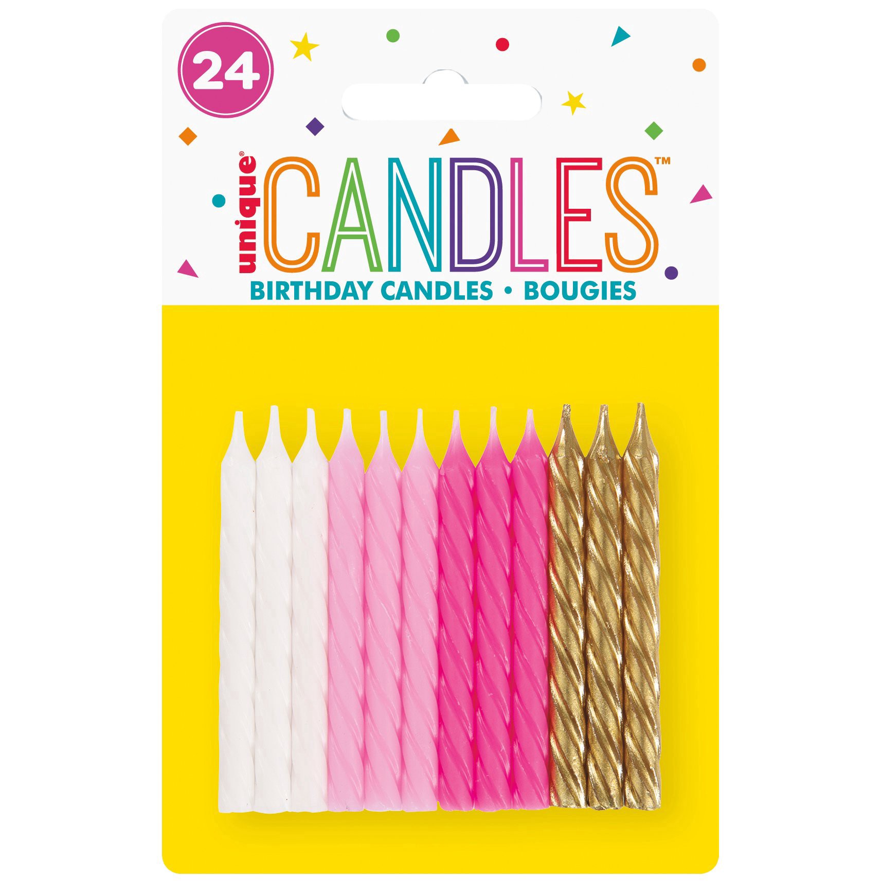 slide 1 of 1, Unique Spiral Birthday Candles - Pink, 24 ct