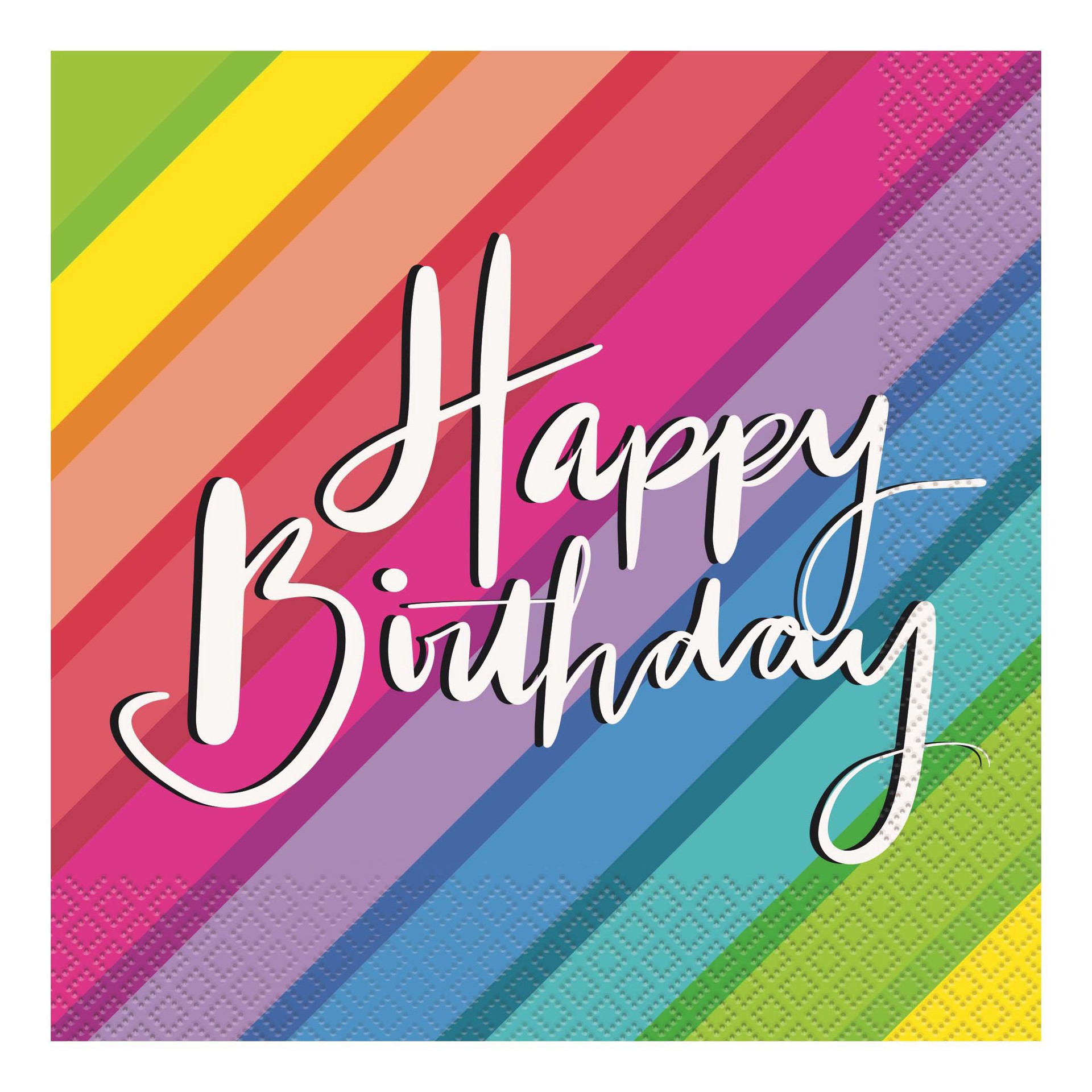 slide 1 of 1, Unique Industries Balloons & Rainbow Luncheon Napkins, 16 ct
