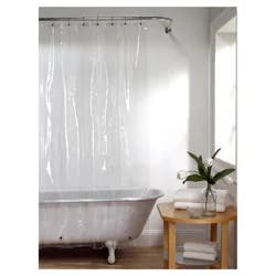 Zenna Home Medium Weight Vinyl Shower Curtain Liner, 70 in x 71 in, Clear