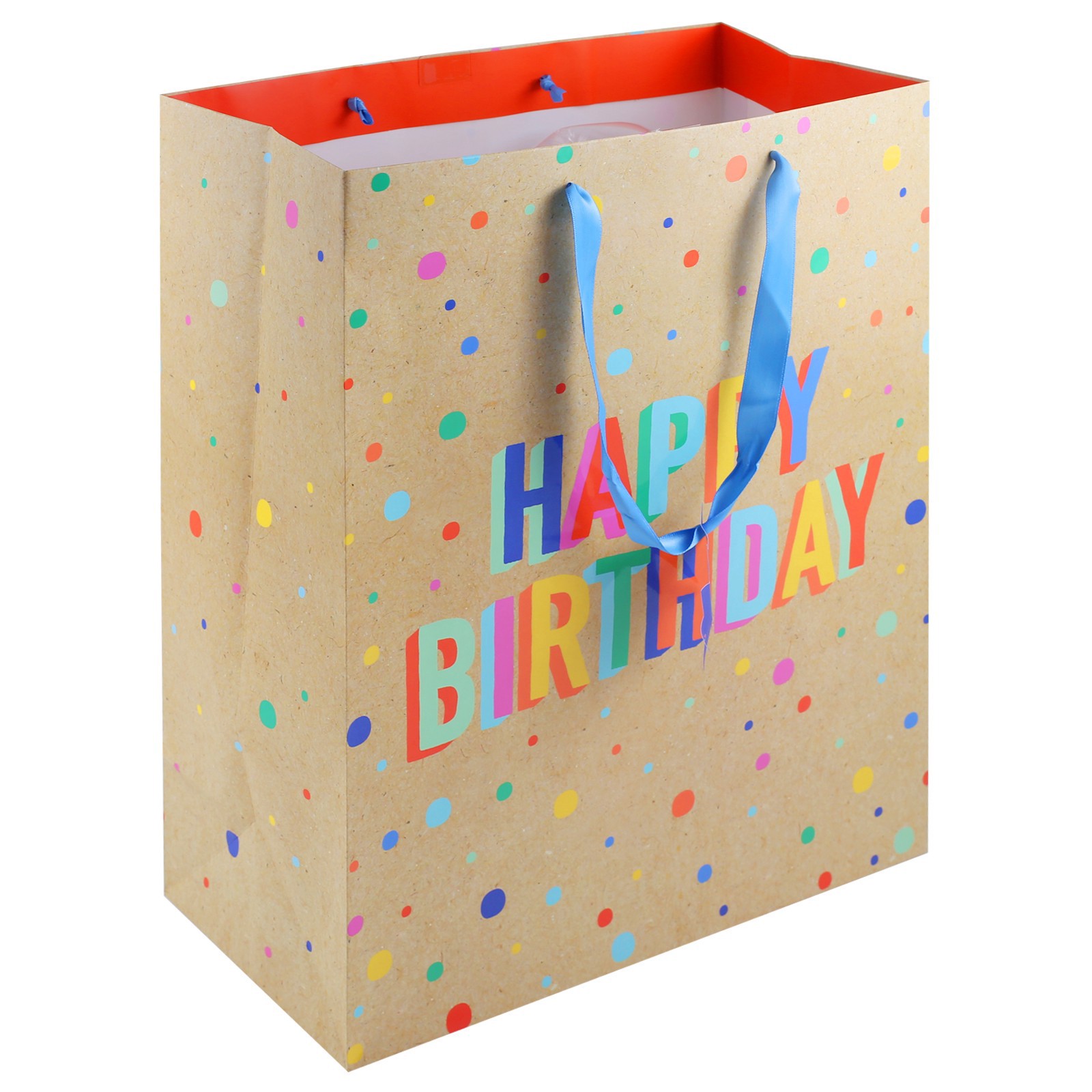 slide 2 of 2, Large Kraft Happy Birthday Gift Bag By Celebrate It, 12 in x 16 in x 6 in