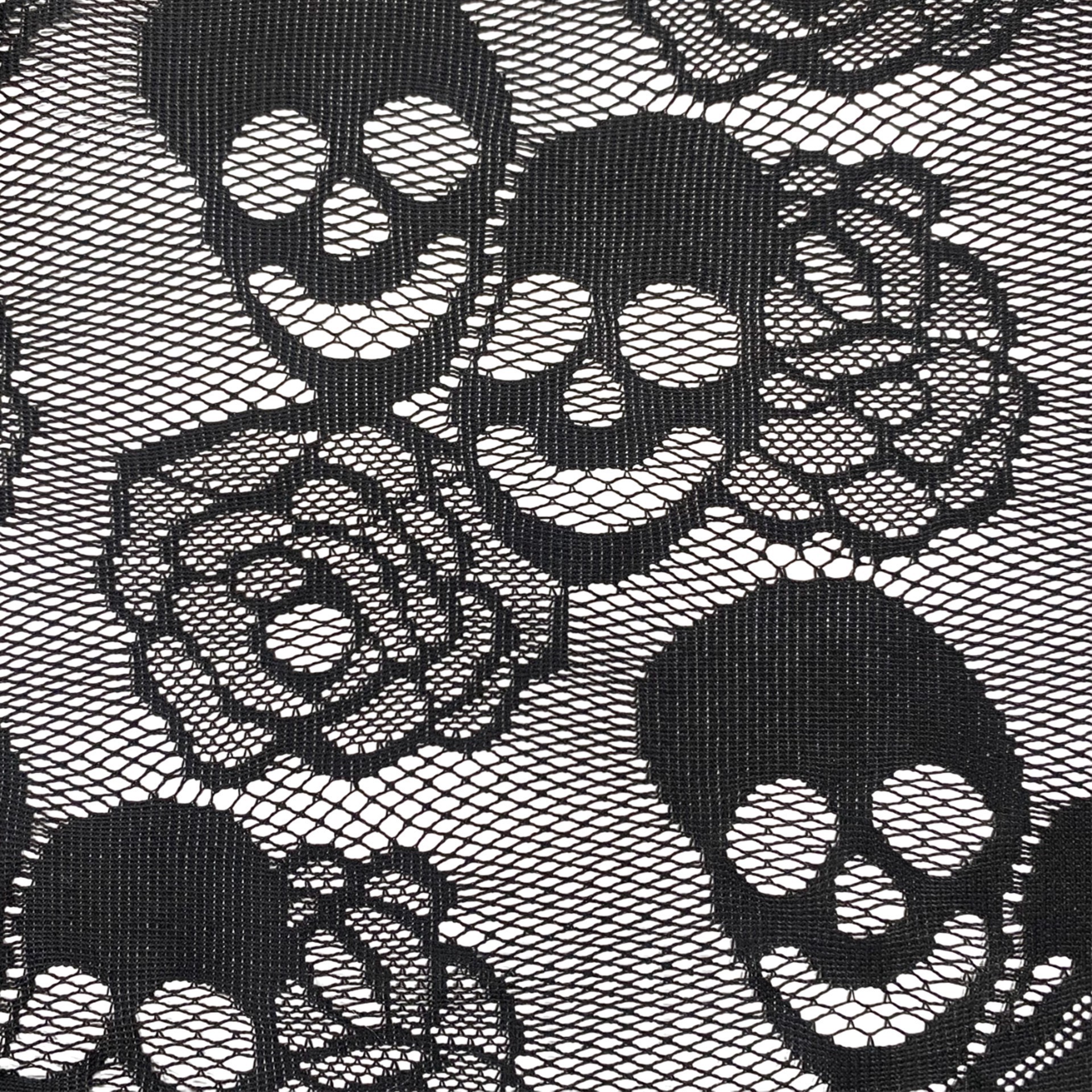 slide 2 of 3, 71" Black Skull & Rose Lace Shawl By Ashland, 71 in