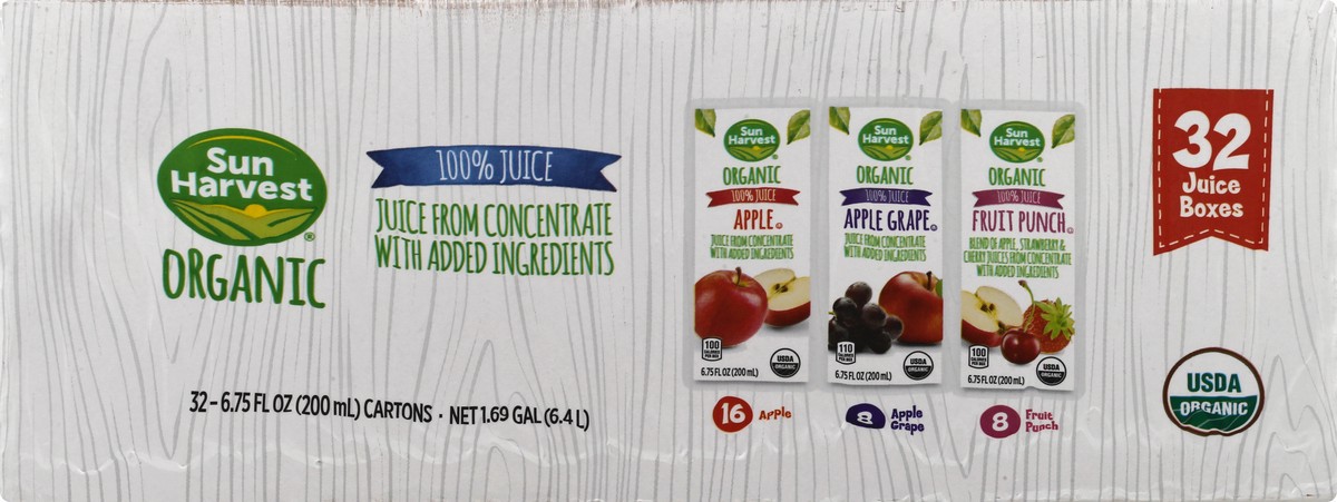 slide 7 of 12, Sun Harvest 100% Organic Juice Boxes - 32 ct, 32 ct