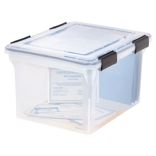 slide 3 of 10, Iris Watertight File Box - Clear, 32 qt