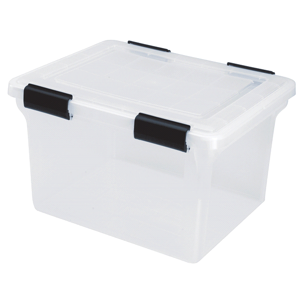 slide 1 of 10, Iris Watertight File Box - Clear, 32 qt