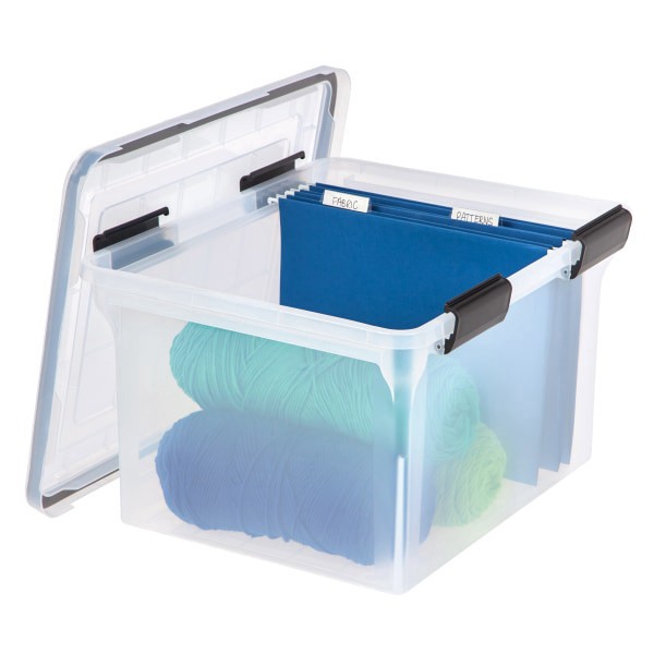 slide 6 of 10, Iris Watertight File Box - Clear, 32 qt