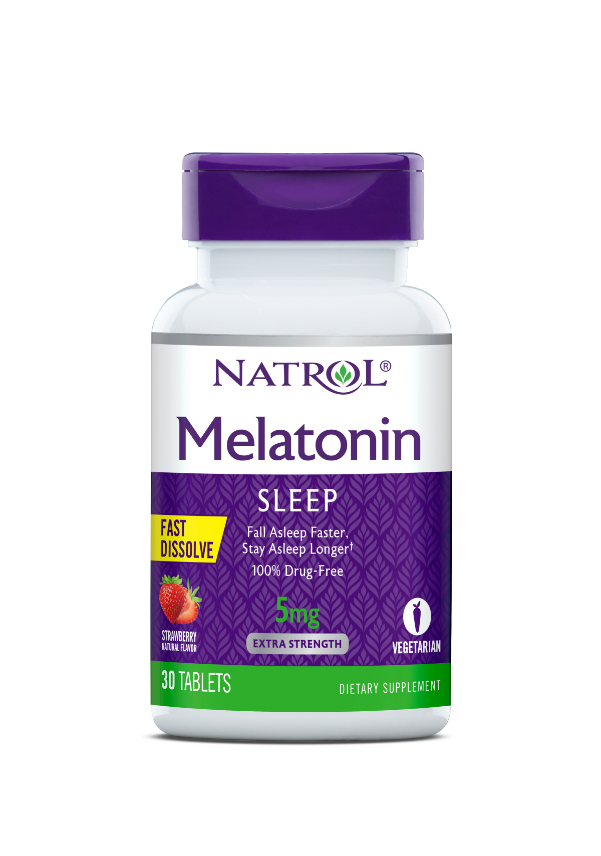 slide 1 of 1, Natrol Melatonin 5 mg Fast-Dissolve Strawberry, 30 ct