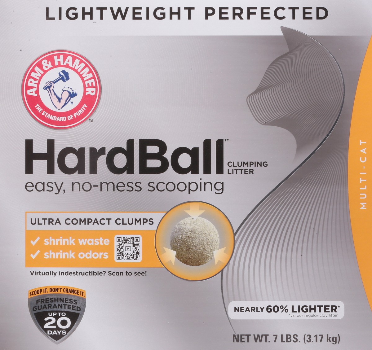 slide 10 of 12, ARM & HAMMER Hardball Lightweight Cat Litter, Multi-Cat Clumping Litter, No-Mess Scooping, 7 lb, 7 lb