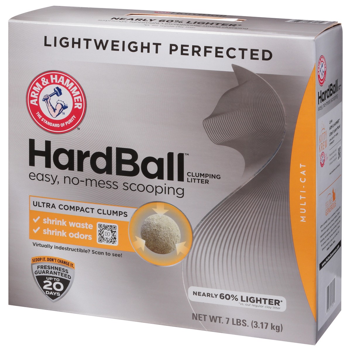 slide 6 of 12, ARM & HAMMER Hardball Lightweight Cat Litter, Multi-Cat Clumping Litter, No-Mess Scooping, 7 lb, 7 lb
