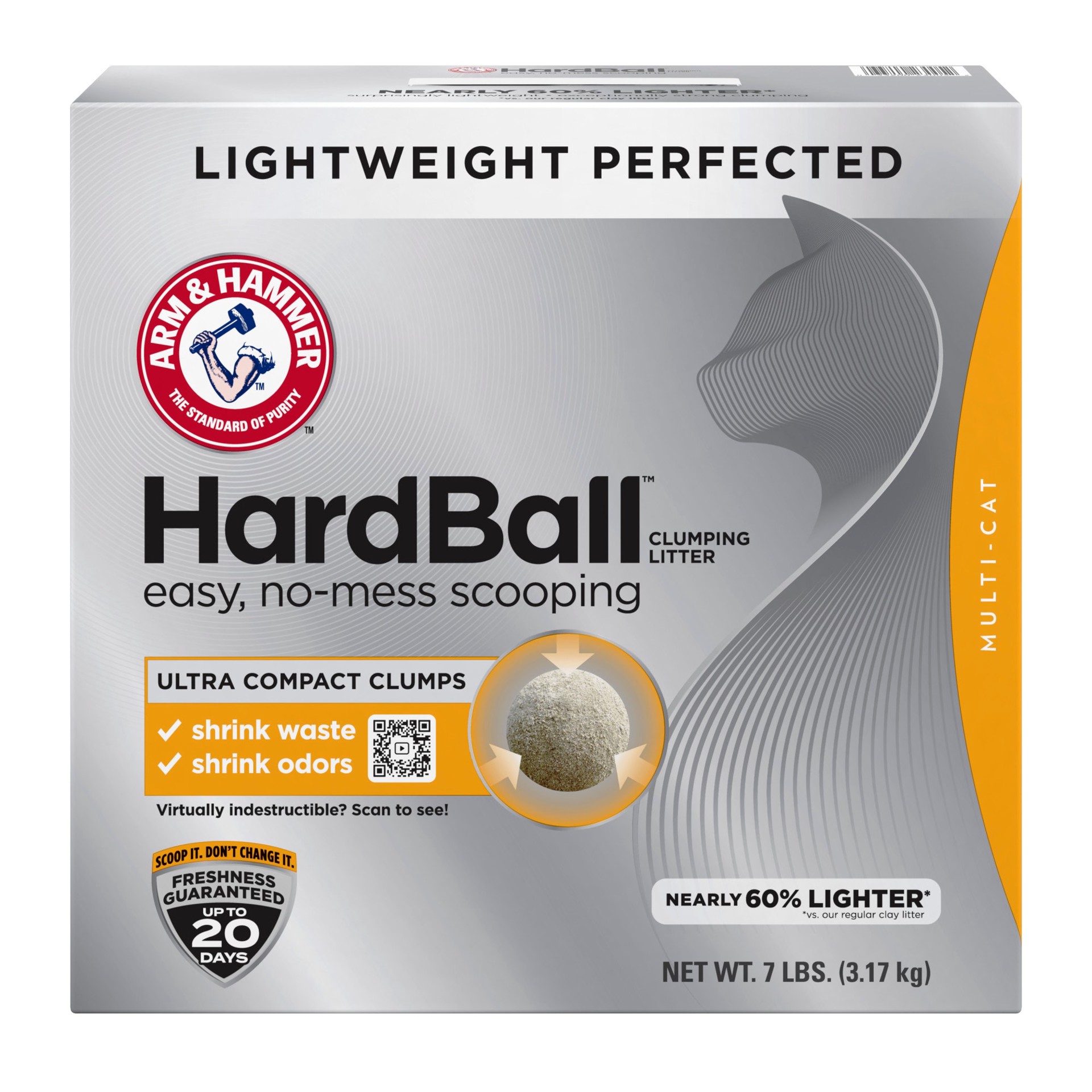 slide 1 of 12, ARM & HAMMER Hardball Lightweight Cat Litter, Multi-Cat Clumping Litter, No-Mess Scooping, 7 lb, 7 lb
