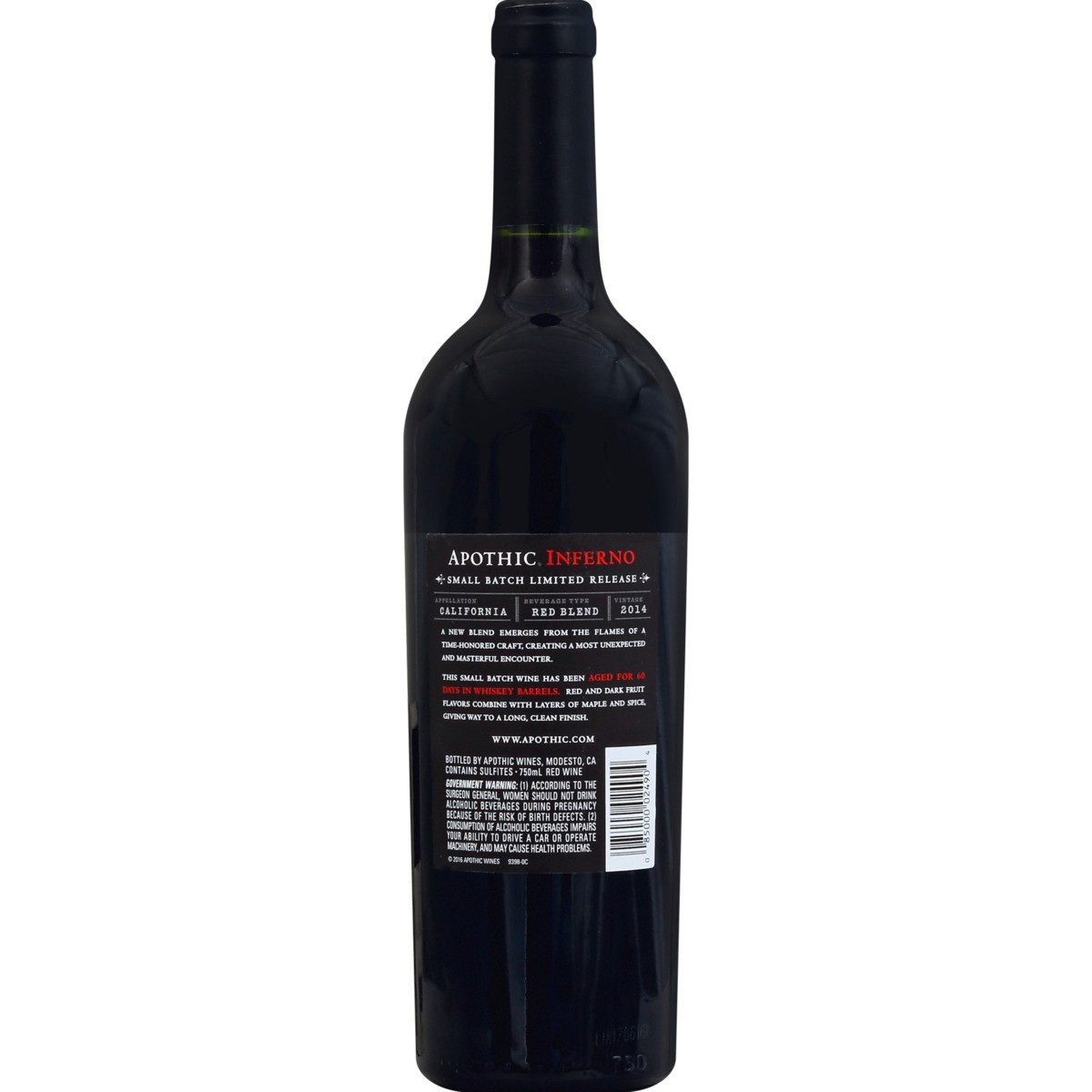 slide 2 of 3, Apothic Inferno Red Blend Red Wine, 750 ml